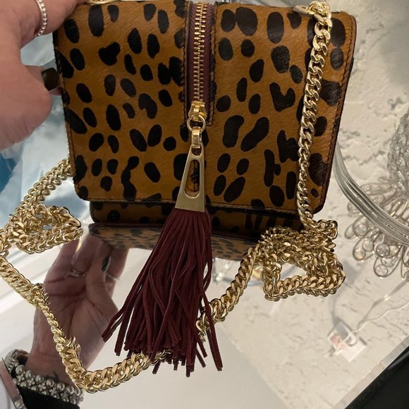 Brian Atwood Handbags - Brian Atwood leopard calfskin crossbody chain bag